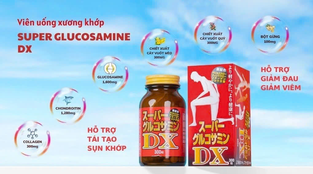 THUỐC BỔ XƯƠNG KHỚP SUPER GLUCOSAMINE DX HOKOEN 300 VIÊN - NHẬT NỘI ĐỊA